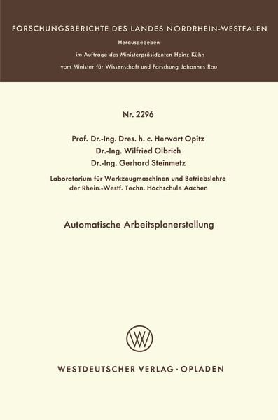 Produktbild: Automatische Arbeitsplanerstellung