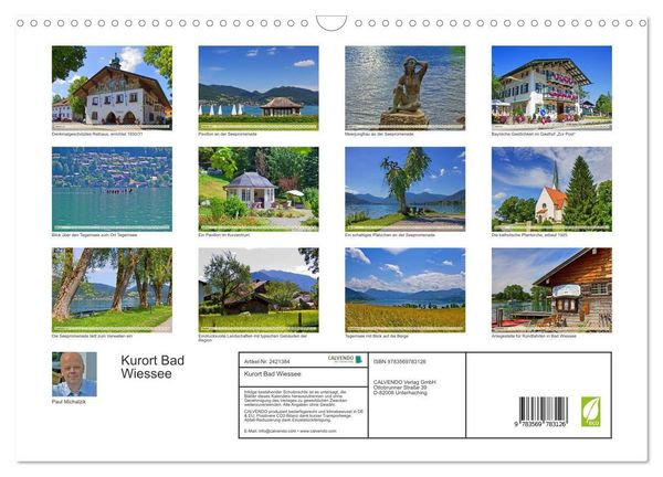 Produktbild: Kurort Bad Wiessee (Wandkalender 2027 DIN A3 quer), CALVENDO Monatskalender