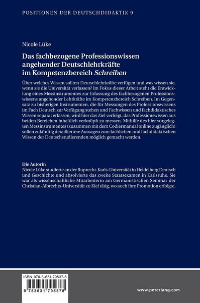 Produktbild: Das fachbezogene Professionswissen angehender Deutschlehrkr&auml;fte im Kompetenzbereich &laquo;Schreiben&raquo;