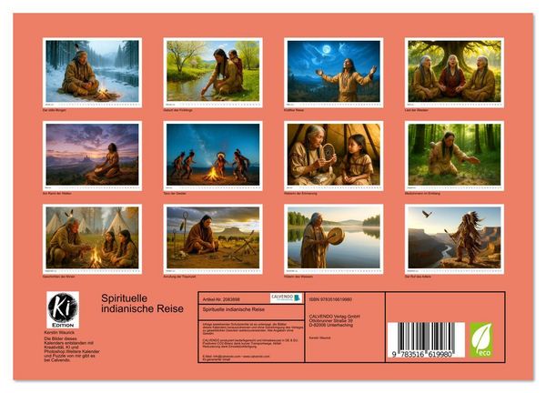 Produktbild: Spirituelle indianische Reise (Wandkalender 2026 DIN A4 quer), CALVENDO Monatskalender