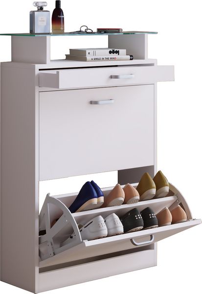 Produktbild: Holz Schuhschrank Schuhkipper Klappen Sipos M