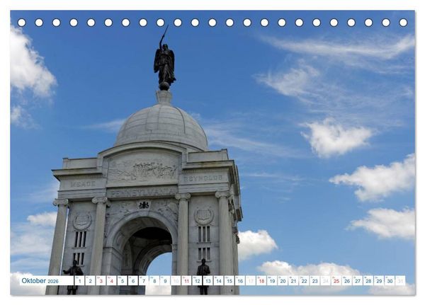 Produktbild: Gettysburg Military Park (Tischkalender 2026 DIN A5 quer), CALVENDO Monatskalender