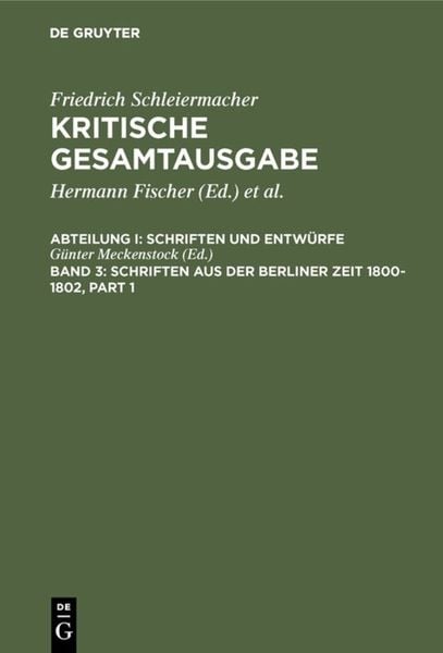 Produktbild: Schriften aus der Berliner Zeit 1800-1802