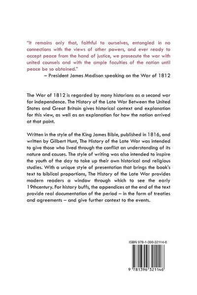 Produktbild: The History of the Late War Between the United States and Great Britain