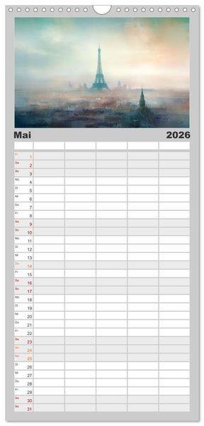 Produktbild: Familienplaner 2026 - Fantasiest&auml;dte mit 5 Spalten (Wandkalender, 21 x 45 cm) CALVENDO