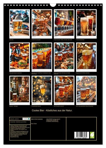 Produktbild: Cooles Bier - K&ouml;stliches aus der Natur. (Wandkalender 2026 DIN A3 hoch), CALVENDO Monatskalender