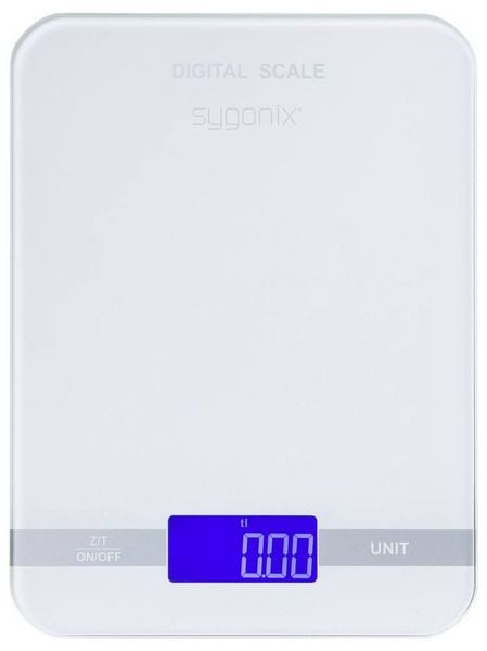 Produktbild: Sygonix Digitale K&uuml;chenwaage digital W&auml;gebereich (max.)=5kg Milchglas 165 x 220 x 20