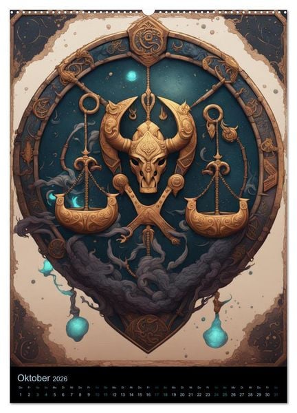 Produktbild: Sternzeichen Nordische Mythology (Wandkalender 2026 DIN A2 hoch), CALVENDO Monatskalender