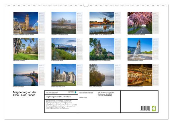 Produktbild: Magdeburg an der Elbe - Der Planer (Wandkalender 2027 DIN A2 quer), CALVENDO Monatskalender