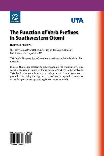 Produktbild: The Function of Verb Prefixes in Southwestern Otom