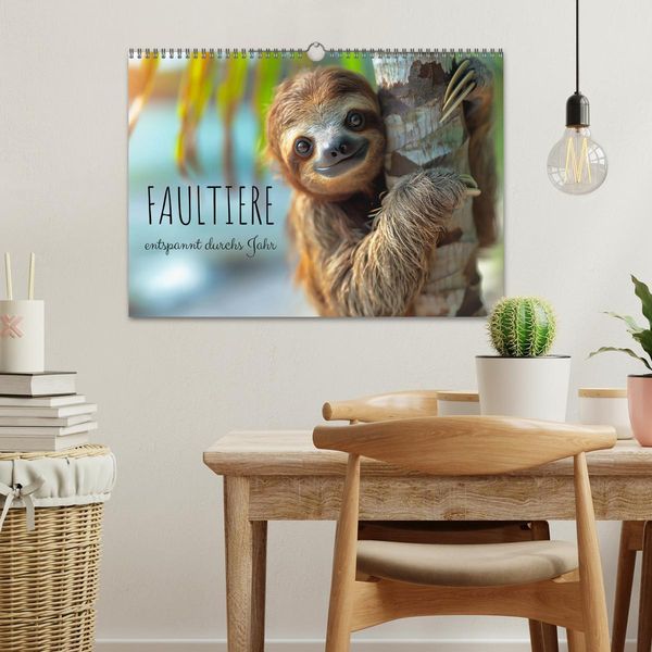 Produktbild: Faultiere - entspannt durchs Jahr (Wandkalender 2026 DIN A3 quer), CALVENDO Monatskalender