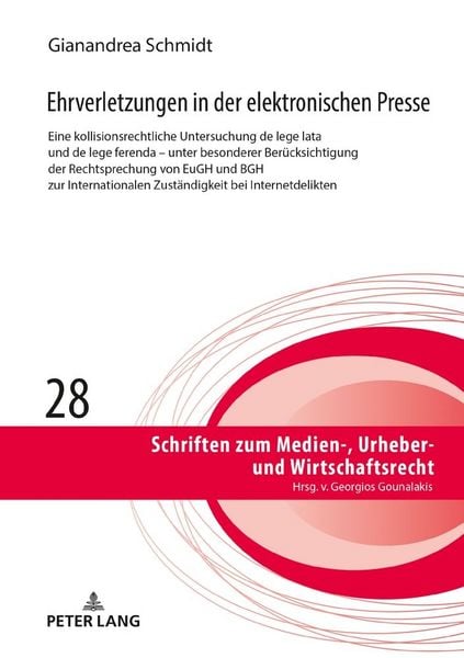 Produktbild: Ehrverletzungen in der elektronischen Presse