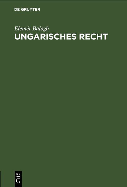 Produktbild: Ungarisches Recht