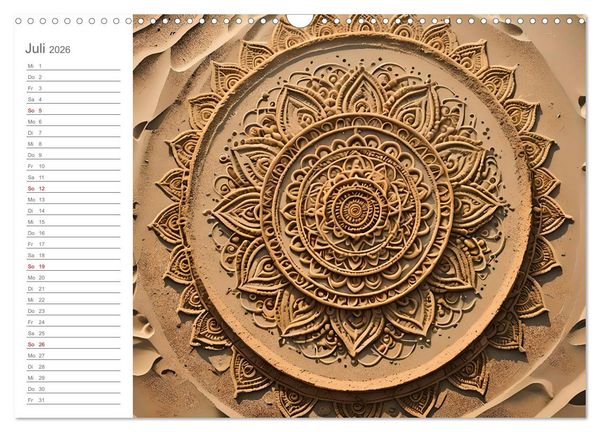 Produktbild: Natural Mandalas - Kraftvolle KI Mandalas aus Naturmaterialien (Wandkalender 2026 DIN A3 quer), CALVENDO Monatskalender