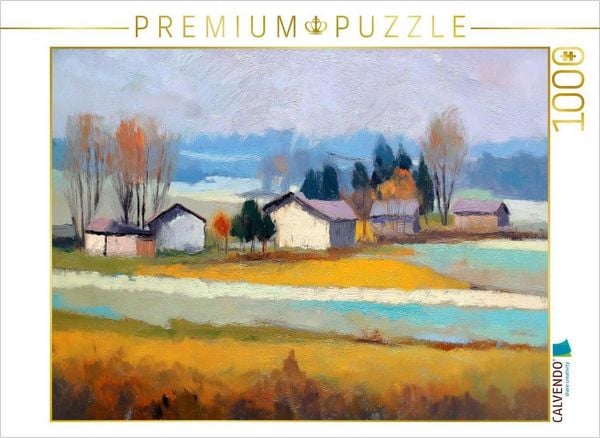CALVENDO Puzzle Stille Felder im Herbstlicht | 1000 Teile Lege-Größe 64x48cm Foto-Puzzle für glückliche Stunden