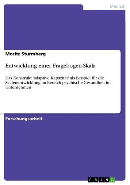 Produktbild: Entwicklung einer Fragebogen-Skala