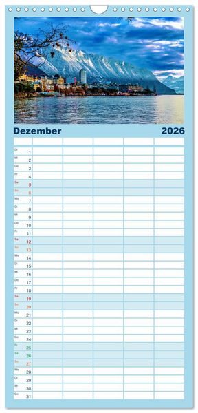 Produktbild: Familienplaner 2026 - Montreux - ein Juwel am Ufer des Genfersees mit 5 Spalten (Wandkalender, 21 x 45 cm) CALVENDO