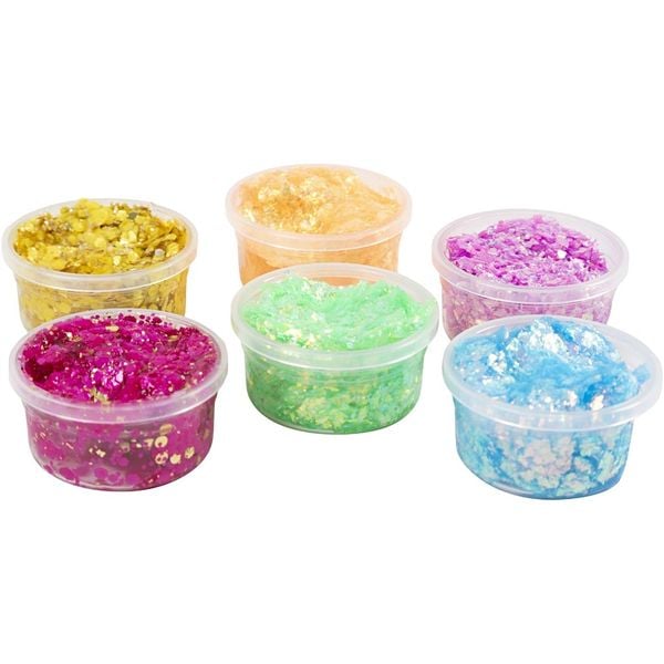 Produktbild: Creativ Company Glitter Clay, Sortierte Farben, 6x20 ml