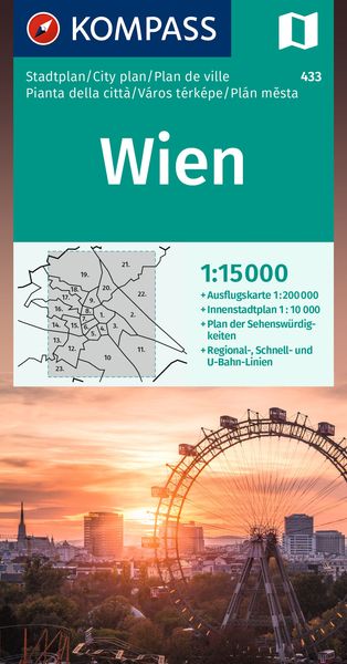 Produktbild: KOMPASS Stadtplan Wien 1:15.000