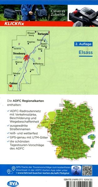 Produktbild: BVA ADFC Regionalkarte Elsass 1:75.000