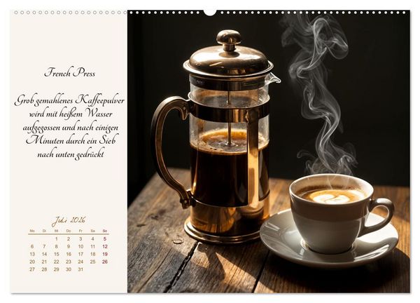 Produktbild: KI - Kaffee und Genuss 12 Monate im Aroma (hochwertiger Premium Wandkalender 2026 DIN A2 quer), Kunstdruck in Hochglanz
