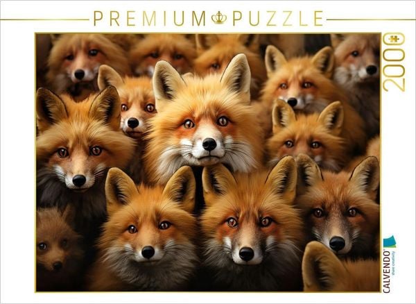 CALVENDO Puzzle Viele Füchse auf einem Bild | 2000 Teile Lege-Größe 90x67cm Foto-Puzzle für glückliche Stunden