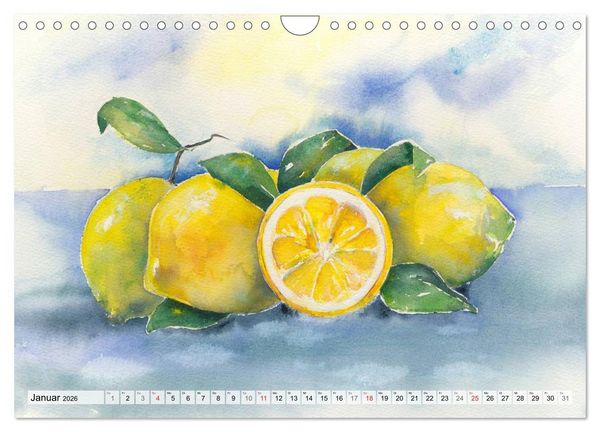 Produktbild: Obst Aquarelle (Wandkalender 2026 DIN A4 quer), CALVENDO Monatskalender