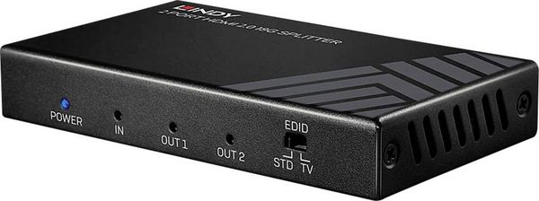 Produktbild: LINDY 2 Port HDMI 18G Splitter 2 Port HDMI-Splitter 3840 x 2160 Pixel Schwarz