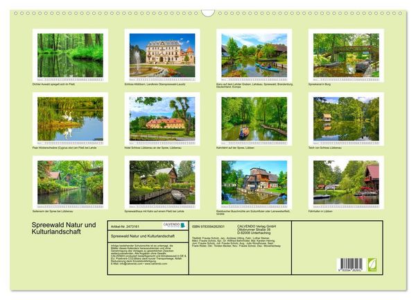 Produktbild: Spreewald Natur und Kulturlandschaft (Wandkalender 2027 DIN A2 quer), CALVENDO Monatskalender