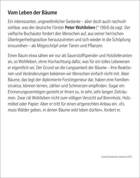 Produktbild: Gute Gedanken tanken Tagesabrei&szlig;kalender 2027 - Denkanst&ouml;&szlig;e f&uuml;r das ganze Jahr
