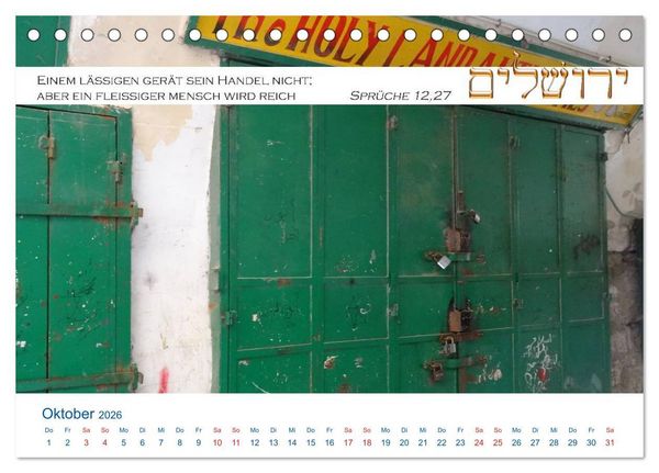 Produktbild: Jerusalem. Kalender mit Bibelworten (Tischkalender 2026 DIN A5 quer), CALVENDO Monatskalender