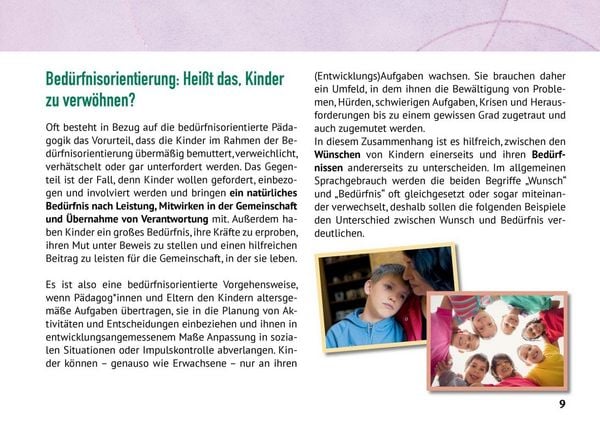 Produktbild: Bed&uuml;rfnisorientierte P&auml;dagogik in Kita, Hort und Schule