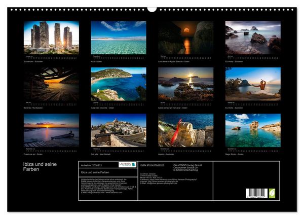 Produktbild: Ibiza und seine Farben (Wandkalender 2026 DIN A2 quer), CALVENDO Monatskalender