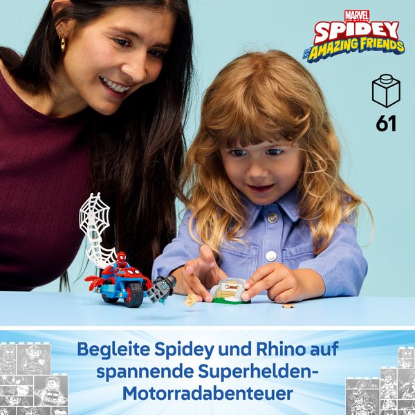 Produktbild: LEGO ǀ Marvel 11206 Spidey auf Motorrad vs. Rhino, Lernspielzeug ab 4