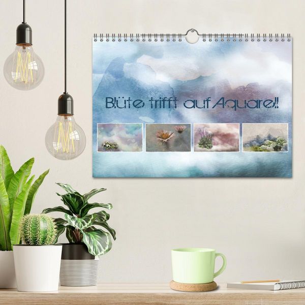 Produktbild: Bl&uuml;te trifft auf Aquarell (Wandkalender 2026 DIN A4 quer), CALVENDO Monatskalender