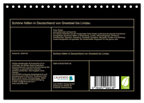 Produktbild: Sch&ouml;ne H&auml;fen in Deutschland von Greetsiel bis Lindau (Tischkalender 2026 DIN A5 quer), CALVENDO Monatskalender