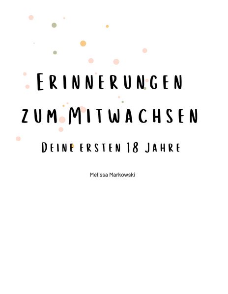 Produktbild: Erinnerungen zum Mitwachsen