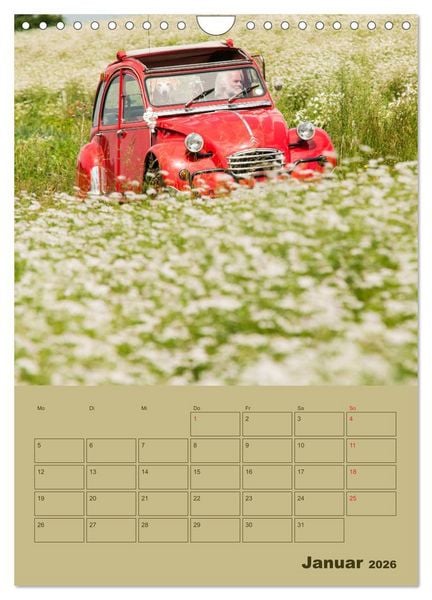Produktbild: Citro&euml;n 2 CV &ndash; Flower Power (Wandkalender 2026 DIN A4 hoch), CALVENDO Monatskalender