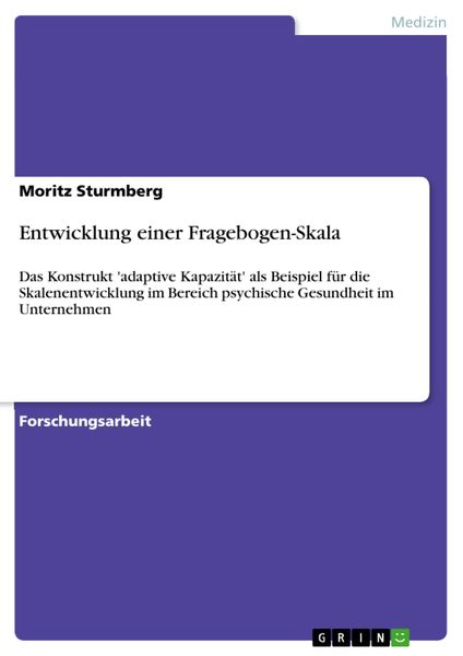 Produktbild: Entwicklung einer Fragebogen-Skala