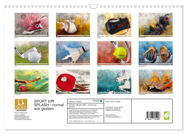 Produktbild: SPORT trifft SPLASH - normal war gestern (Wandkalender 2026 DIN A3 quer), CALVENDO Monatskalender