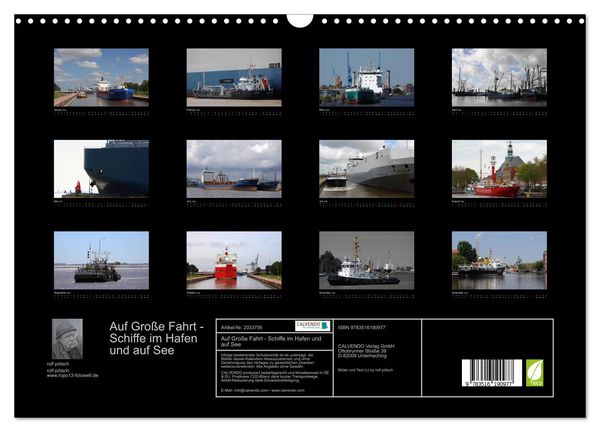 Produktbild: Auf Gro&szlig;e Fahrt - Schiffe im Hafen und auf See (Wandkalender 2026 DIN A3 quer), CALVENDO Monatskalender