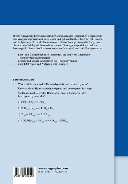 Produktbild: Chemische Thermodynamik