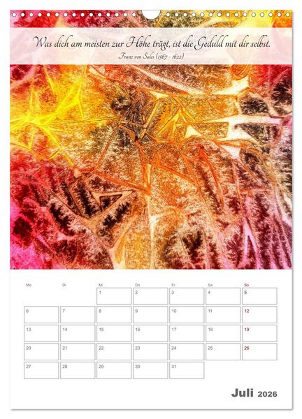 Produktbild: Farben der Achtsamkeit - Farbenreiche Aquarell-Tr&auml;ume mit Zitaten zur inneren Ruhe (Wandkalender 2026 DIN A3 hoch), CALVENDO Monatskalender