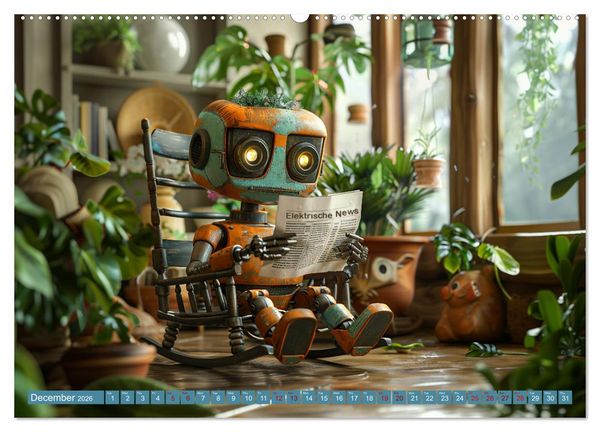 Produktbild: Robots Are Just People Too (High Quality Premium Wall Calendar 2026 DIN A2 landscape),CALVENDO 12 Month Wall Calendar