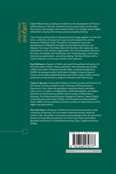 Produktbild: Class, Power and the State in Capitalist Society