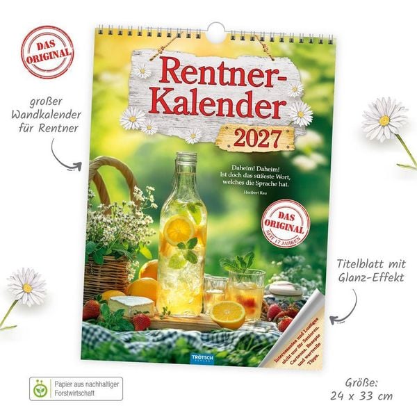 Produktbild: TR&Ouml;TSCH - Classickalender Rentnerkalender 2027