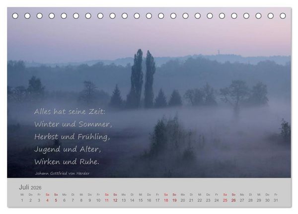 Produktbild: Jahres-Zeiten (Tischkalender 2026 DIN A5 quer), CALVENDO Monatskalender