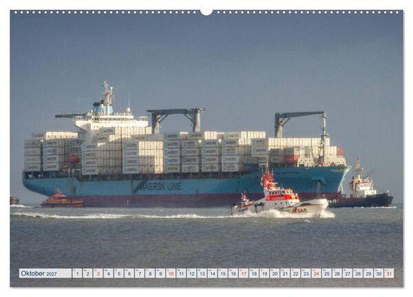 Produktbild: JadeWeserPort Impressionen vom Containerterminal in Wilhelmshaven (Wandkalender 2027 DIN A2 quer), CALVENDO Monatskalender