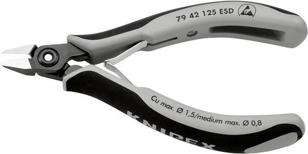 Produktbild: Knipex 79 42 125 ESD ESD Seitenschneider ohne Facette 125mm