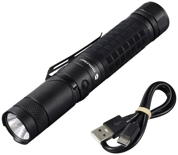 TOOLCRAFT LED Handlampe mit Magnethalterung, verstellbar, mit Gürtelclip, Große Reichweite akkubetrieben 3000 lm 4 h 238 g